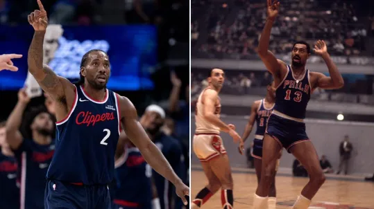 NBA录像-伦纳德单场45+5+5且命中率75%+0犯规，历史第二人比肩张伯伦